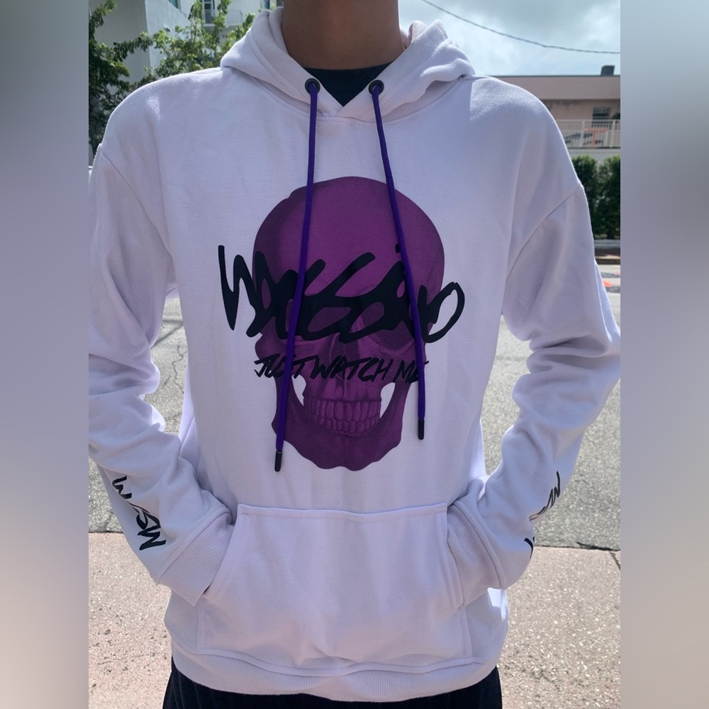 White and Purple Graphic Hoodie